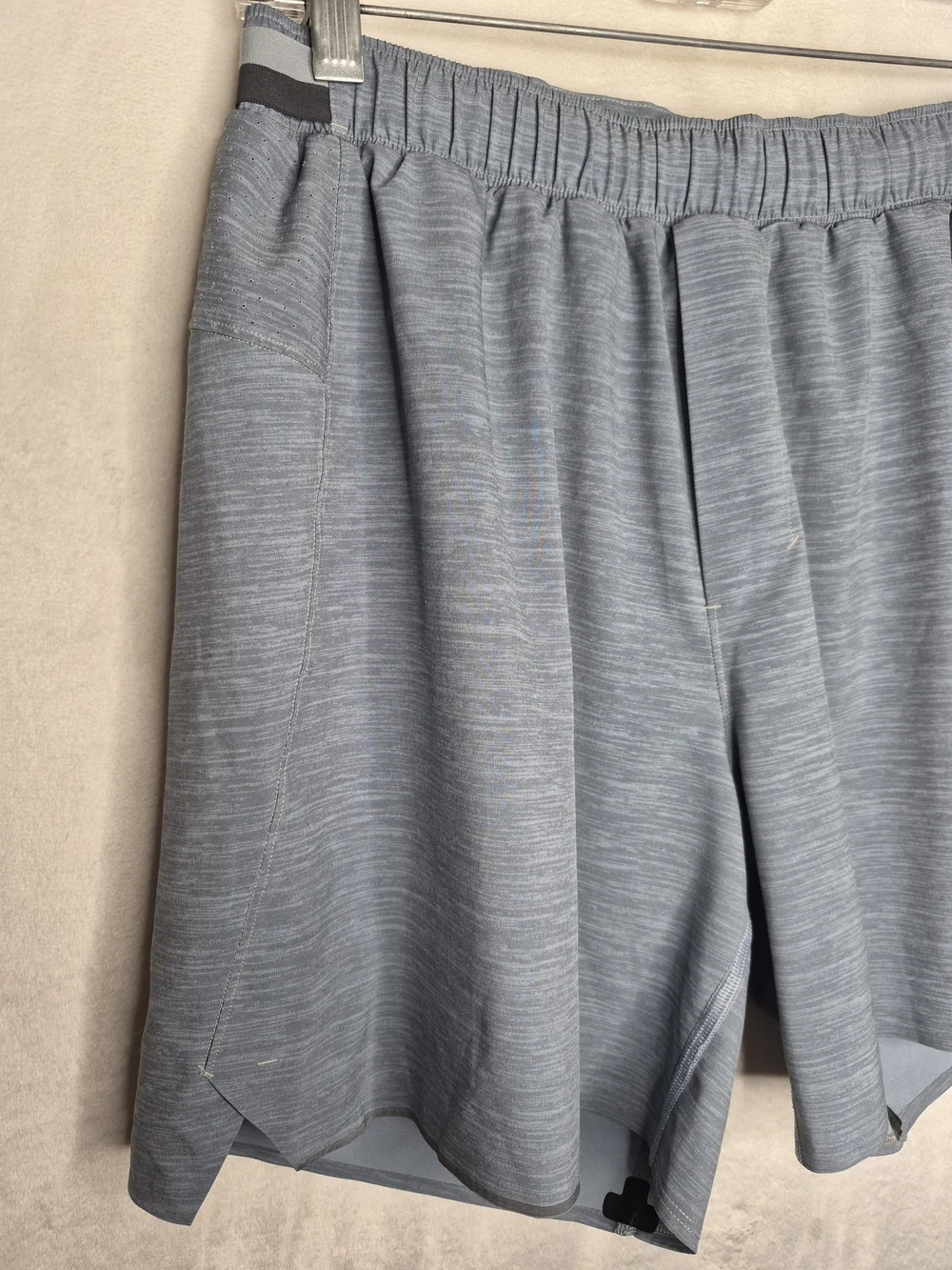Lululemon Surge Athletic Running Shorts Heather Blue Gray Mens Small 27x6